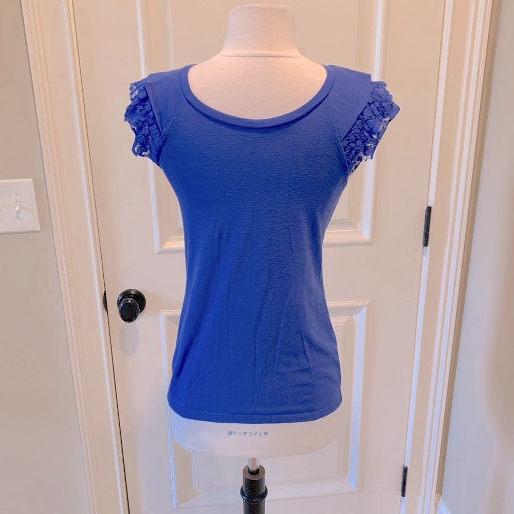 Short Sleeve Ruffle Top CATO Girl XL Size 16 Jr XS